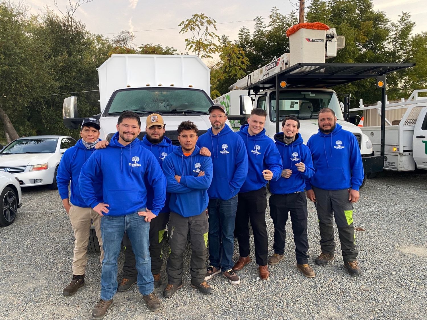 The TreeMax Tree Service crew in front of their trucks